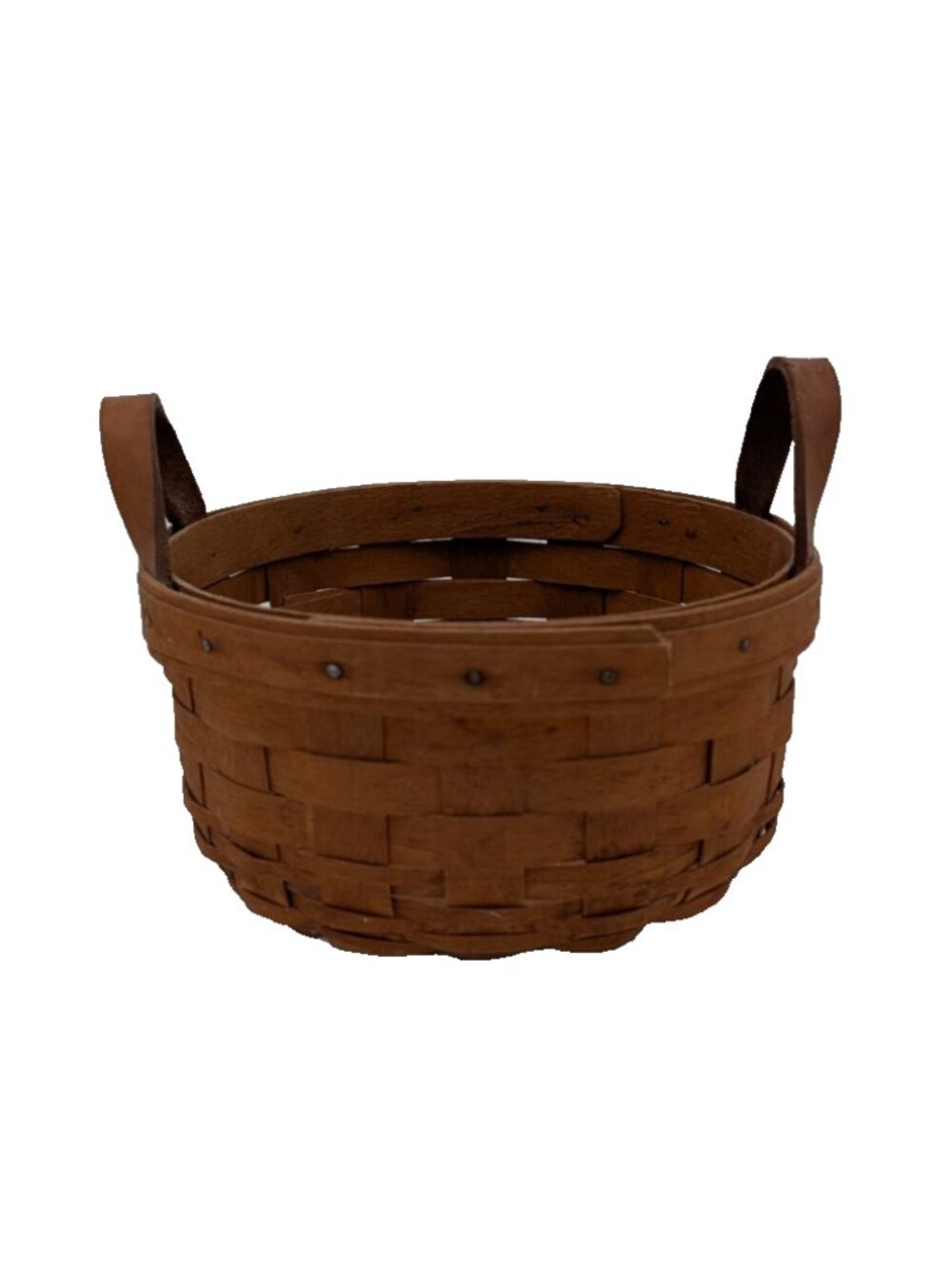 Longaberger 1994 Round Leather Handle Basket vintage
